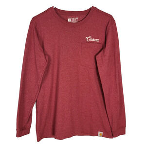 Carhartt Loose Fit Crew Neck Long Sleeve Sweatshirt Womens Small Maroon Casual